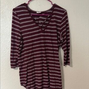 Striped V-Neck Women's Top